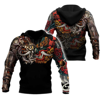 Japan Mask Tattoo 3D All Over Printed Unisex Shirt