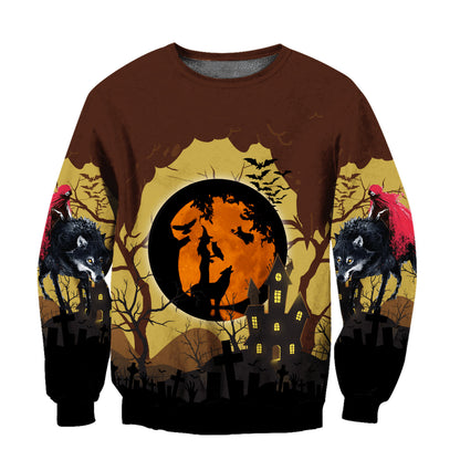Halloween Wolf 3D All Over Printed Unisex Shirts No 01