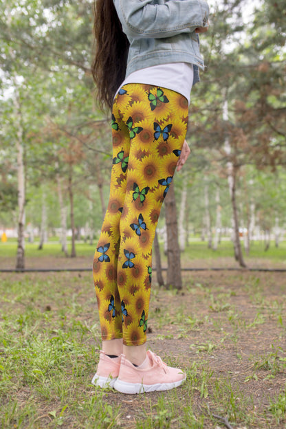 3D All Over Printing Butterfly Garden And Sunflowers Hoodie Dress-Apparel-Phaethon-Hoodie Dress-S-Vibe Cosy™