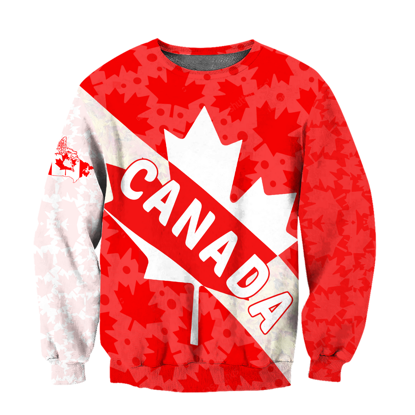Canada All Over Print Hoodie Maple Leaf-Apparel-PL8386-Sweat Shirt-S-Vibe Cosy™