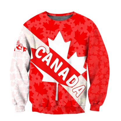 Canada All Over Print Hoodie Maple Leaf-Apparel-PL8386-Sweat Shirt-S-Vibe Cosy™