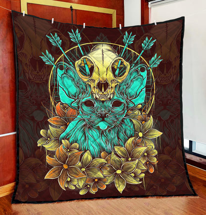 Sphynx Skull Nature Couple Quilt HHT03082003S1