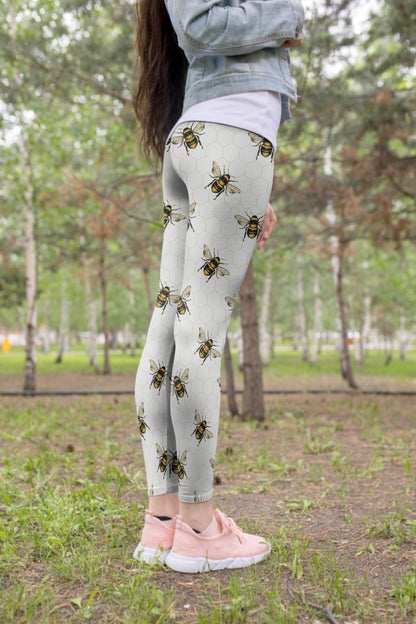 3D All Over Print Many Bee Legging-Apparel-Phaethon-Legging-S-Vibe Cosy™