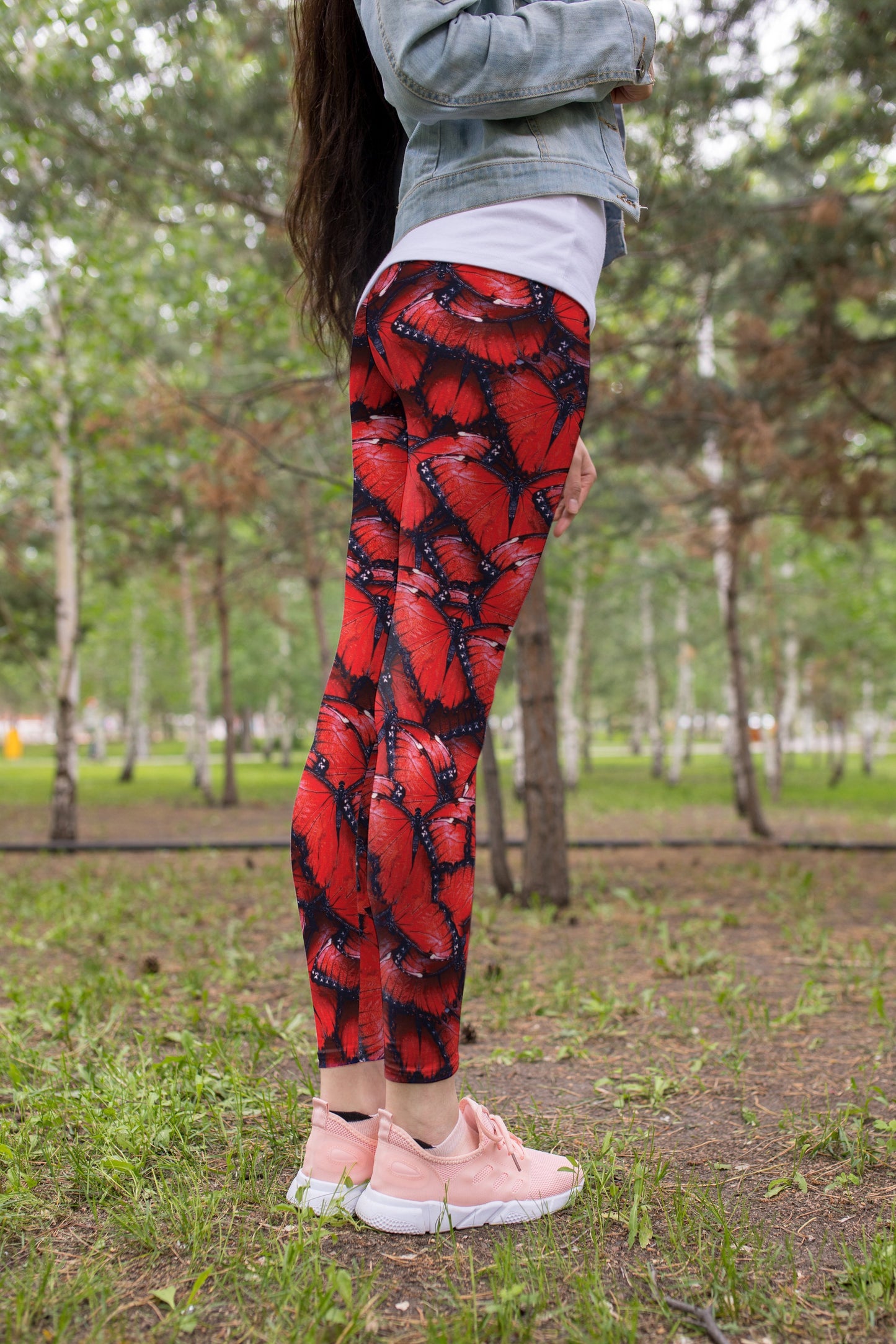 3D All Over Red Butterflies Hoodie Dress Leggings Blanket-Apparel-Khanh Arts-Hoodie Dress-S-Vibe Cosy™