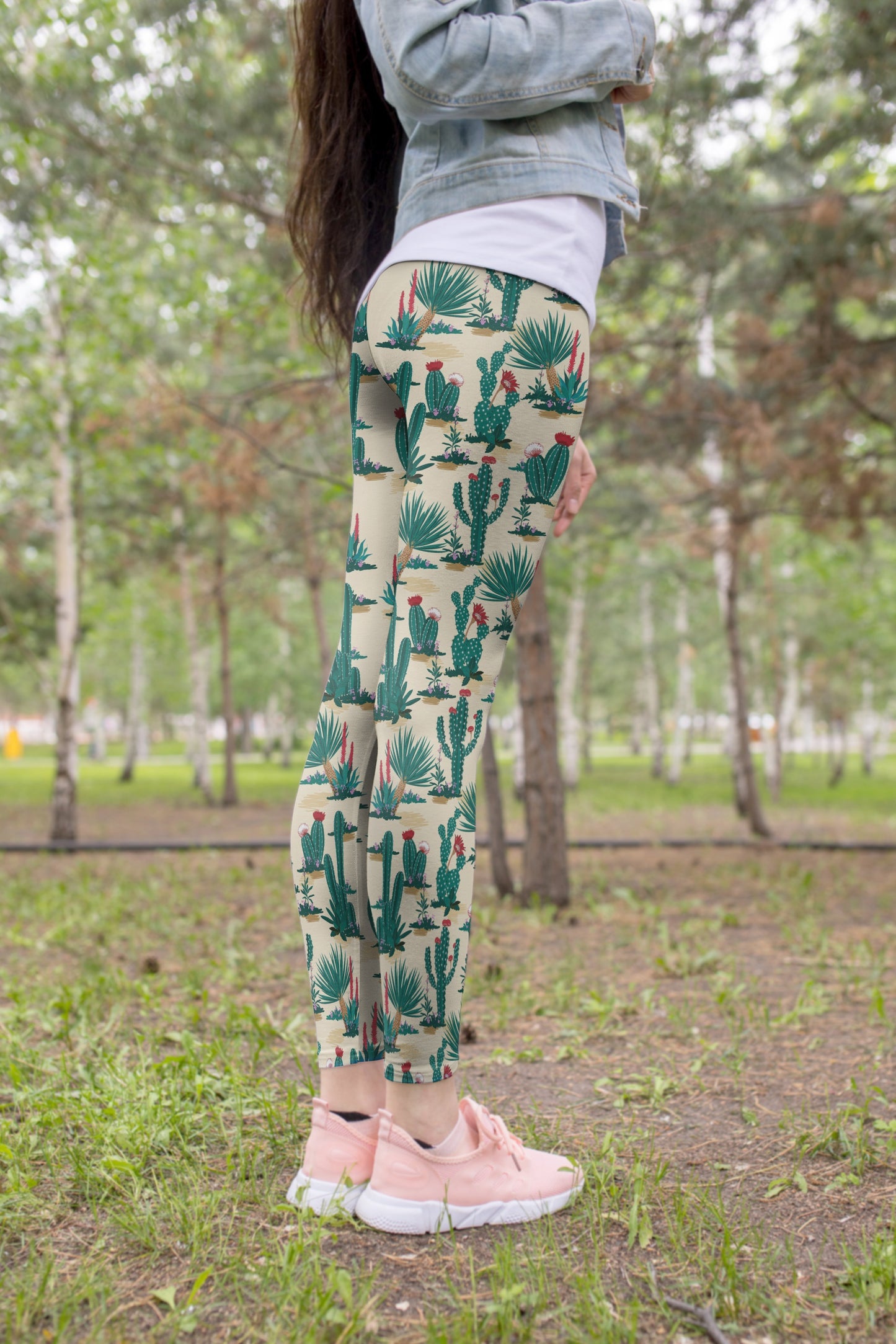 All Over Printing dark blue Cactus Hoodie Dress-Apparel-HbArts-Legging-XS-Vibe Cosy™