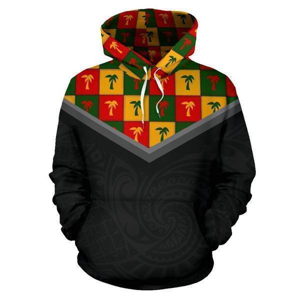 Hawaii Vintage Pattern Hoodie Coconut Tree Caro - AH - J9-ALL OVER PRINT ZIP HOODIES (P)-Phaethon-Hoodie-S-Vibe Cosy™