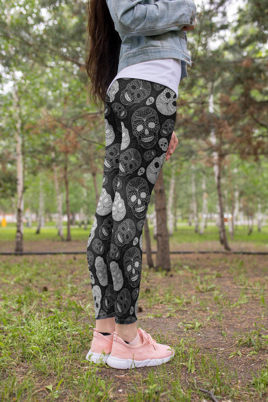 3D All Over Print White Skull Legging-Apparel-Khanh Arts-Legging-S-Vibe Cosy™