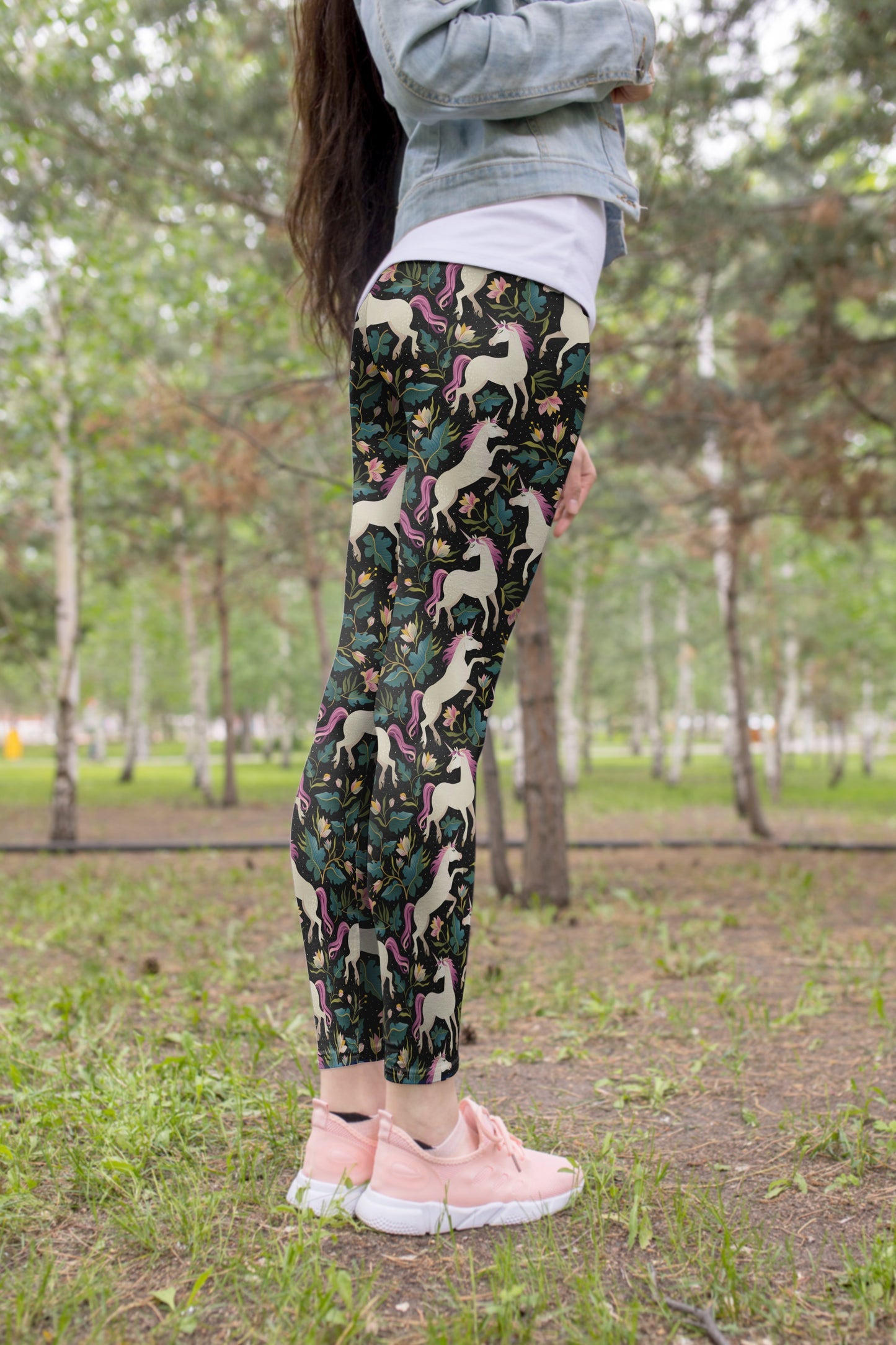 3D All Over Unicorn And Flower Hoodie Dress-Apparel-Phaethon-Legging-XS-Vibe Cosy™