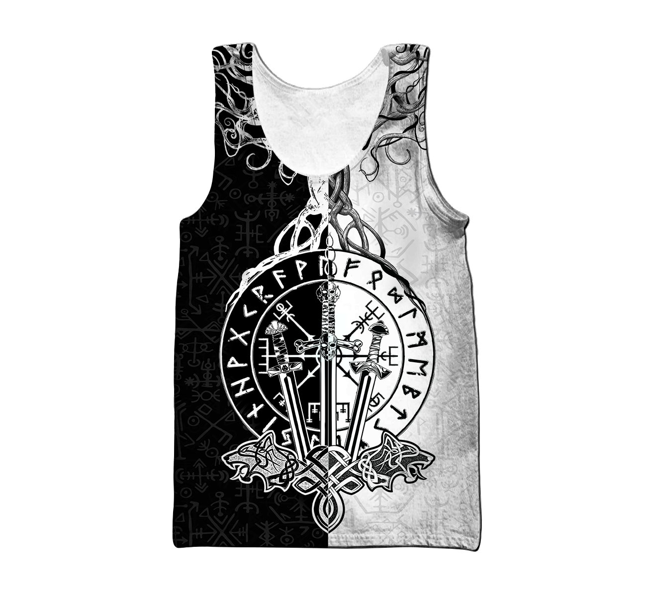 Love Viking Warriors tattoos 3D all over printed for man and women HHT01072002-Apparel-PL8386-Tank Top-S-Vibe Cosy™