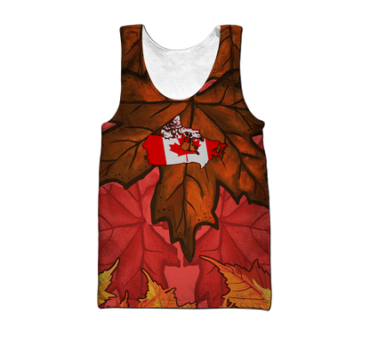 Canada Maple Leaf Autumn Hoodie-HHT08072008-Apparel-PL8386-Tank Top-S-Vibe Cosy™