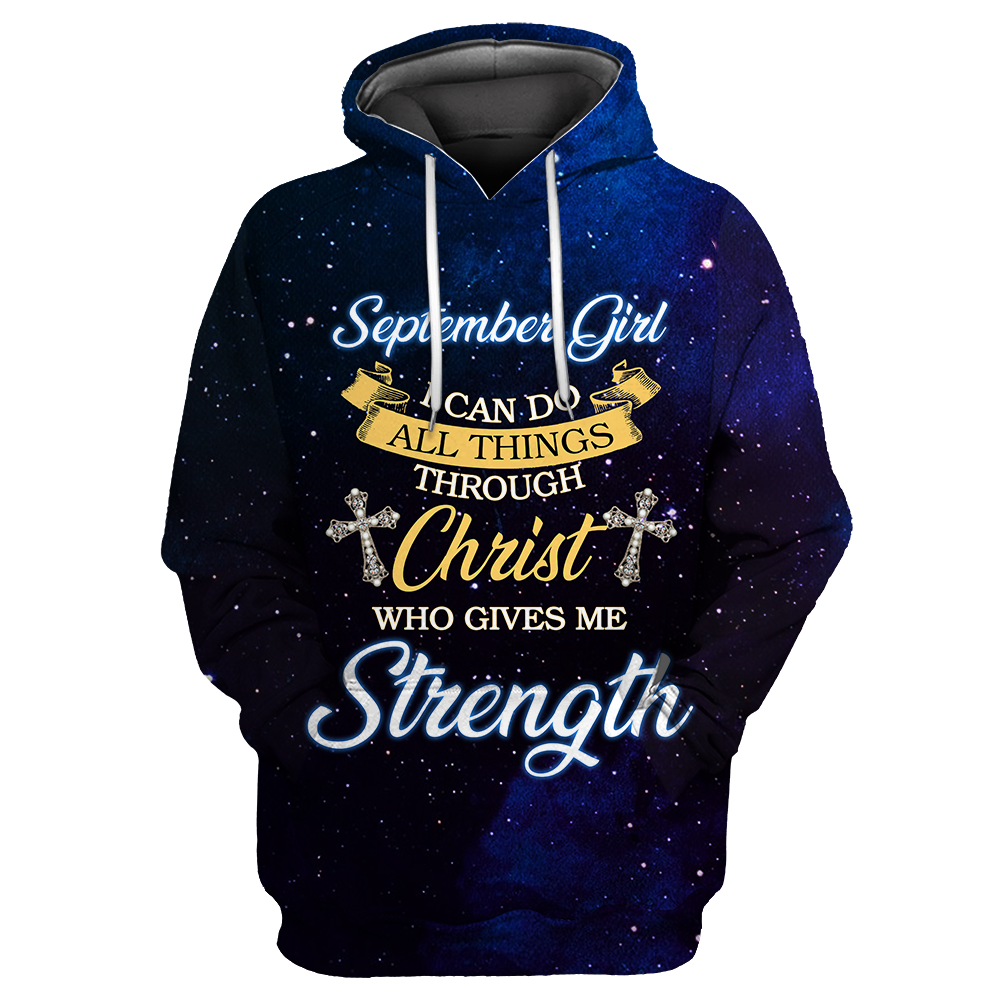 September Girl I Can Do All Things Combo3D All Over Print Shirts DQB08122006S