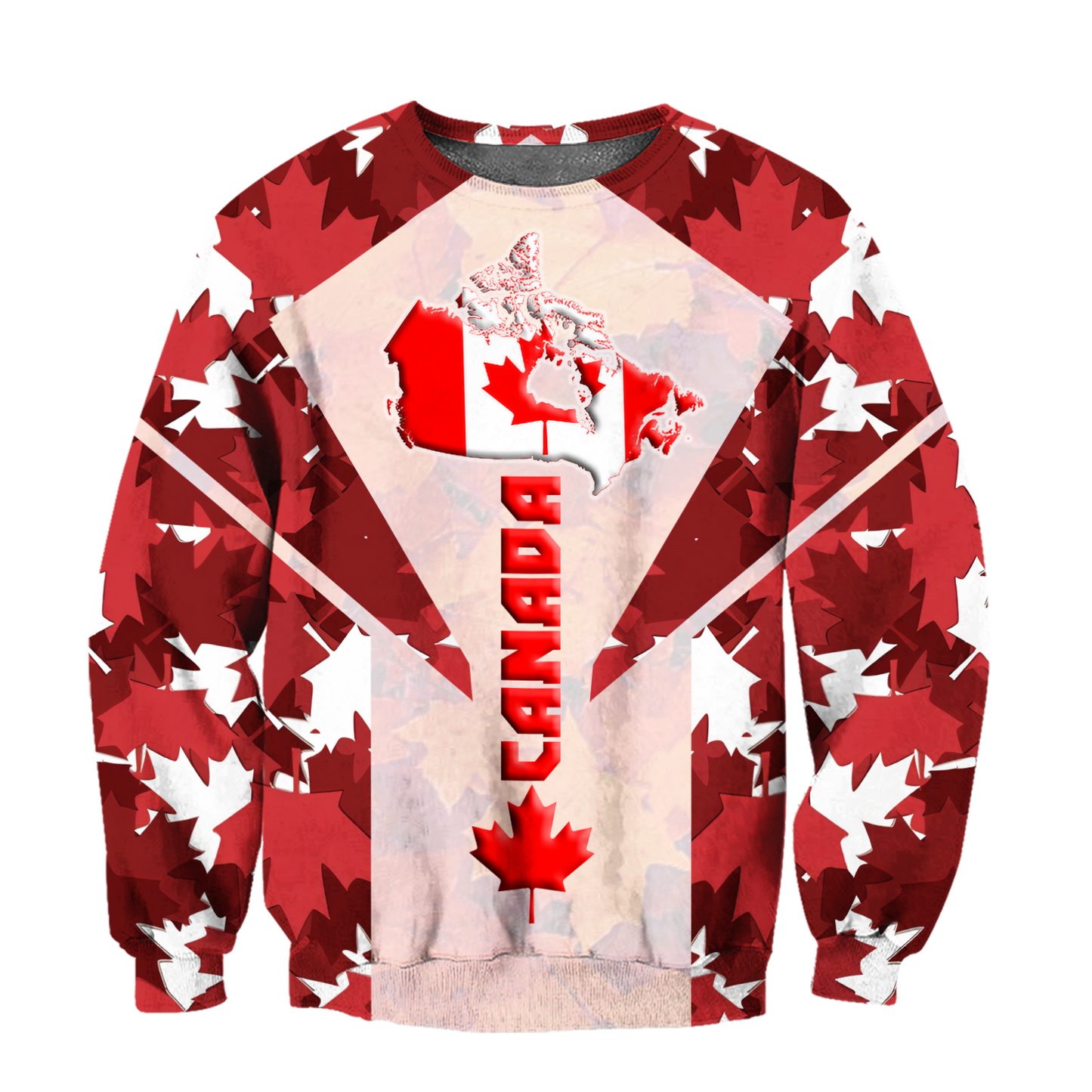 Canada 3dall over printed maple leaf generation-Apparel-PL8386-Sweat Shirt-S-Vibe Cosy™