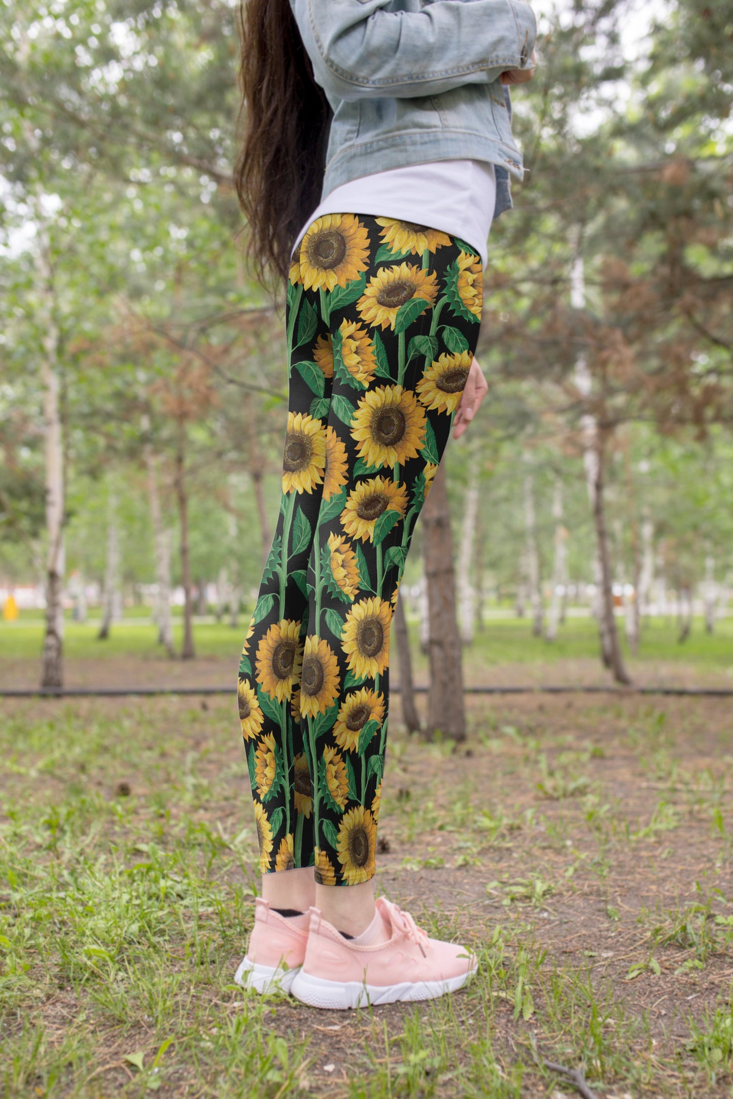 All Over Printing Sunflowers Hoodie Dress-Apparel-Phaethon-Legging-XS-Vibe Cosy™