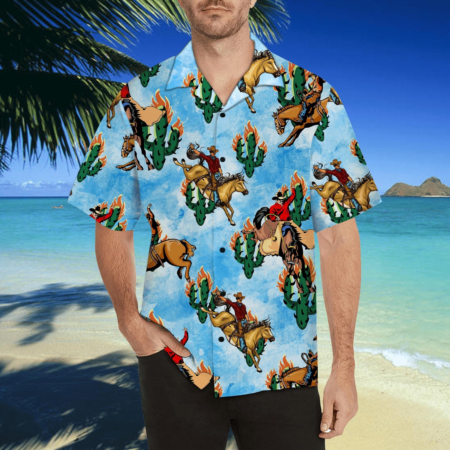 Wildlife Cowboy Blue Shirts JJW29072002S-TQH-Apparel-TQH-Hawaiian shirt-S-Vibe Cosy™