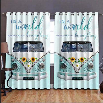 Happy Van Hippie Window Curtains DQB07202001-TQH-Curtains-TQH-52'' x 63''-Vibe Cosy™