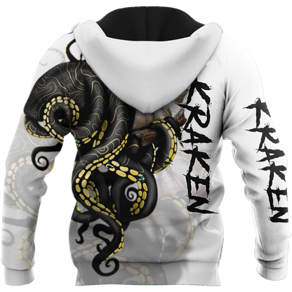 Premium Unisex Hoodie Kraken Octopus King of The Seven Seas III ML