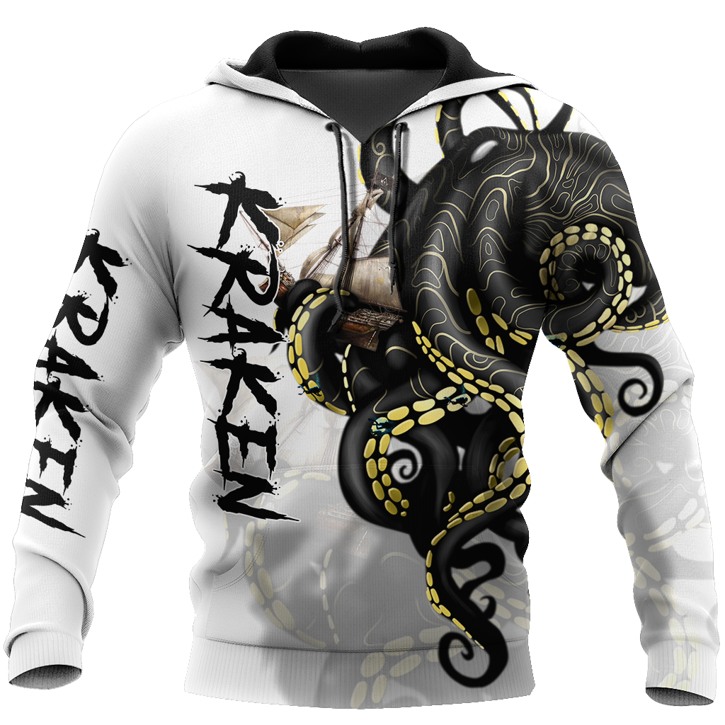 Premium Unisex Hoodie Kraken Octopus King of The Seven Seas III ML