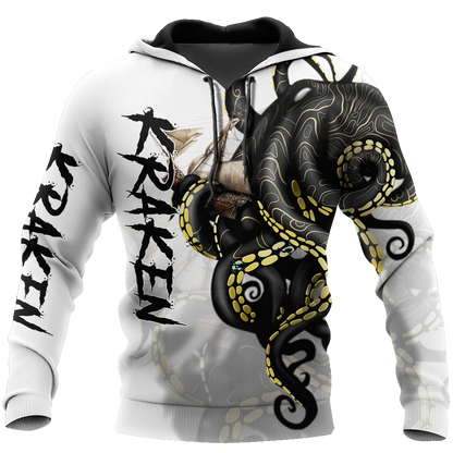 Premium Unisex Hoodie Kraken Octopus King of The Seven Seas III ML