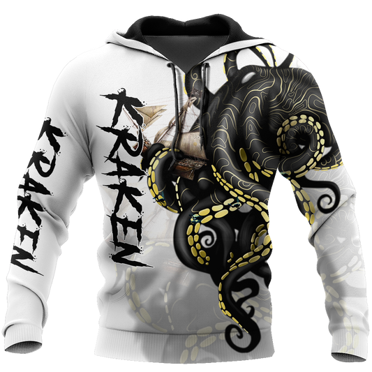 Premium Unisex Hoodie Kraken Octopus King of The Seven Seas III ML