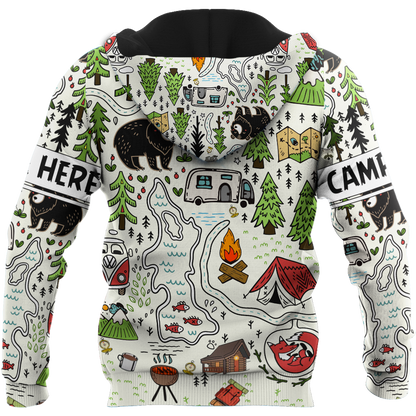 Camping 3D All Over Printed Unisex Shirts Camp Maps