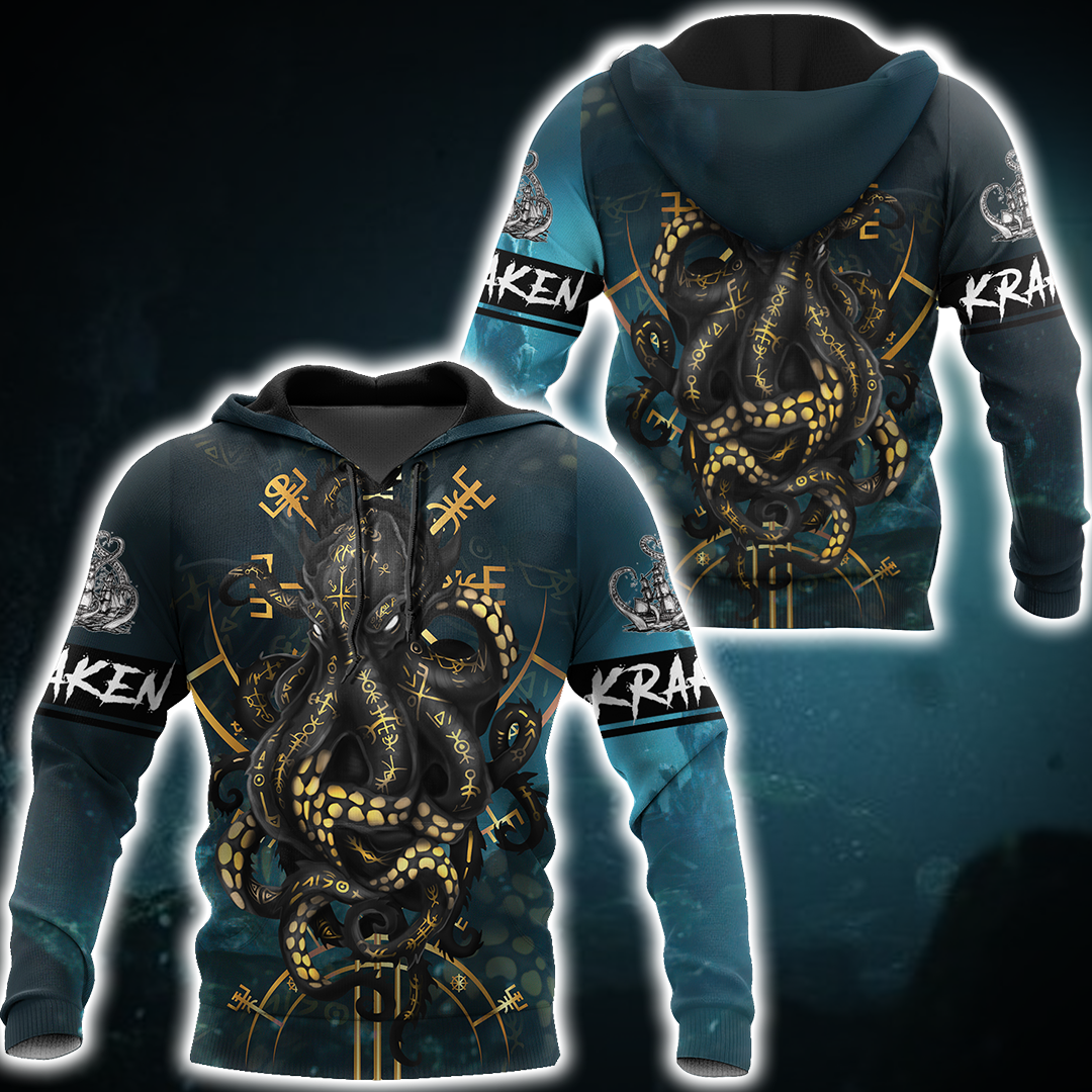 Premium Unisex Hoodie Kraken Octopus King of The Seven Seas II ML