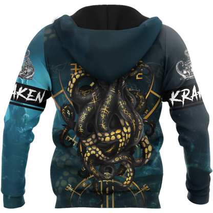 Premium Unisex Hoodie Kraken Octopus King of The Seven Seas II ML