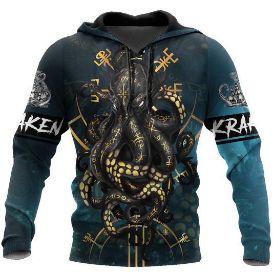 Premium Unisex Hoodie Kraken Octopus King of The Seven Seas II ML
