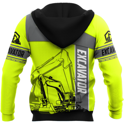 Green Excavator 3D All Over Printed Unisex Shirts