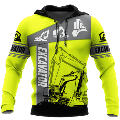 Green Excavator 3D All Over Printed Unisex Shirts