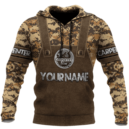 Premium Custome Name Carpenter 3D All Over Printed Unisex Shirts
