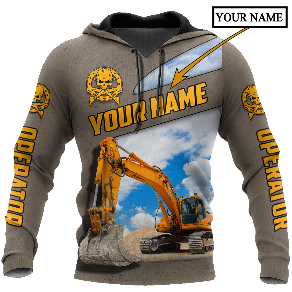 Premium Personalized 3D Printed Excavator Operator Shirts MEI