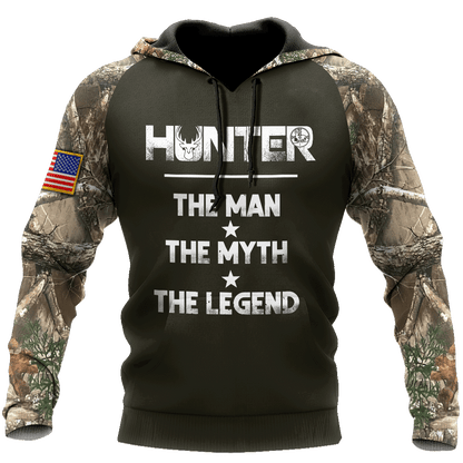 Customized Name Hunting Legend 3D All Over Printed Unisex Shirts