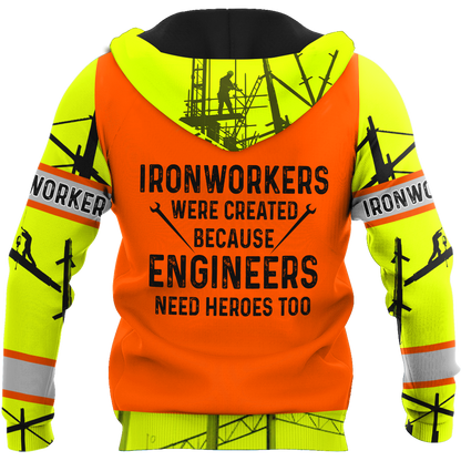Premium 3D Printed Ironworker Shirts Engineers Need Heroes Too MEI