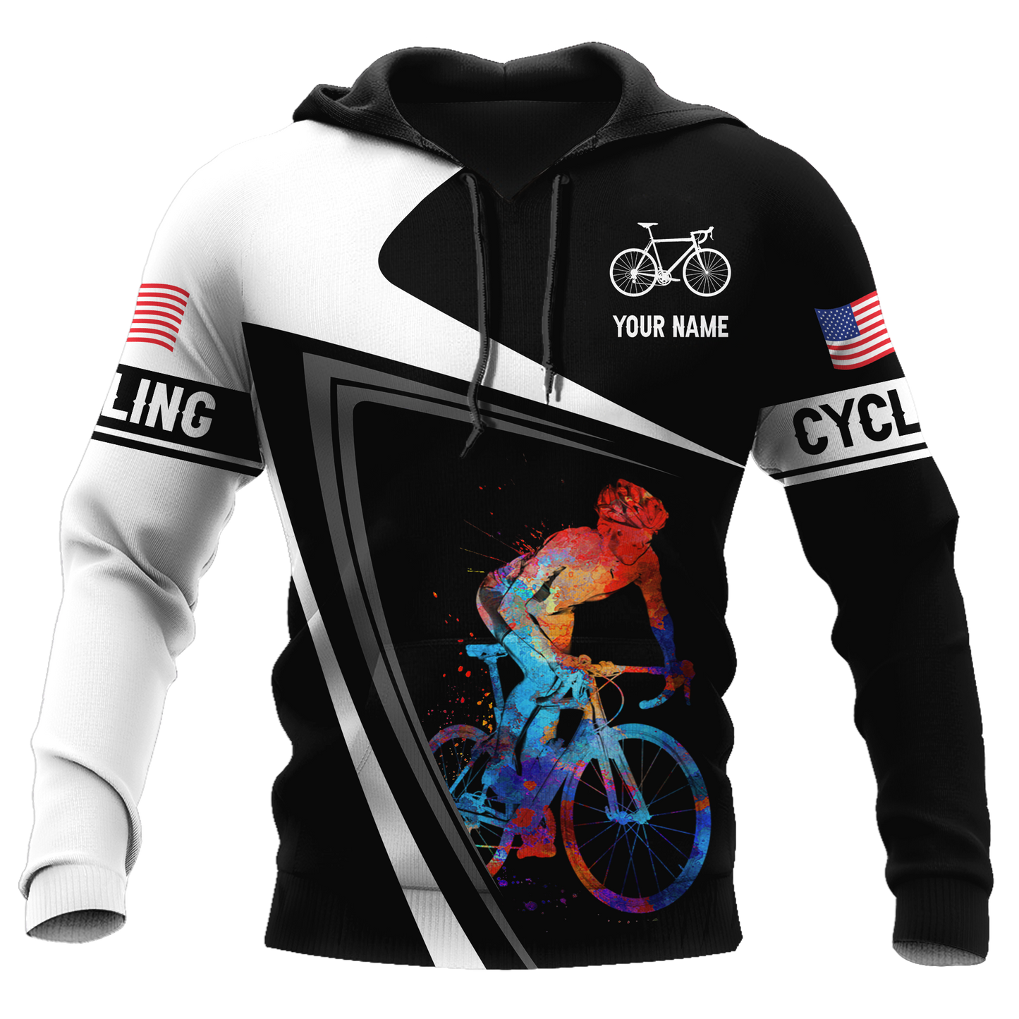 Personalized Cycling 3D All Over Printed Hoodie