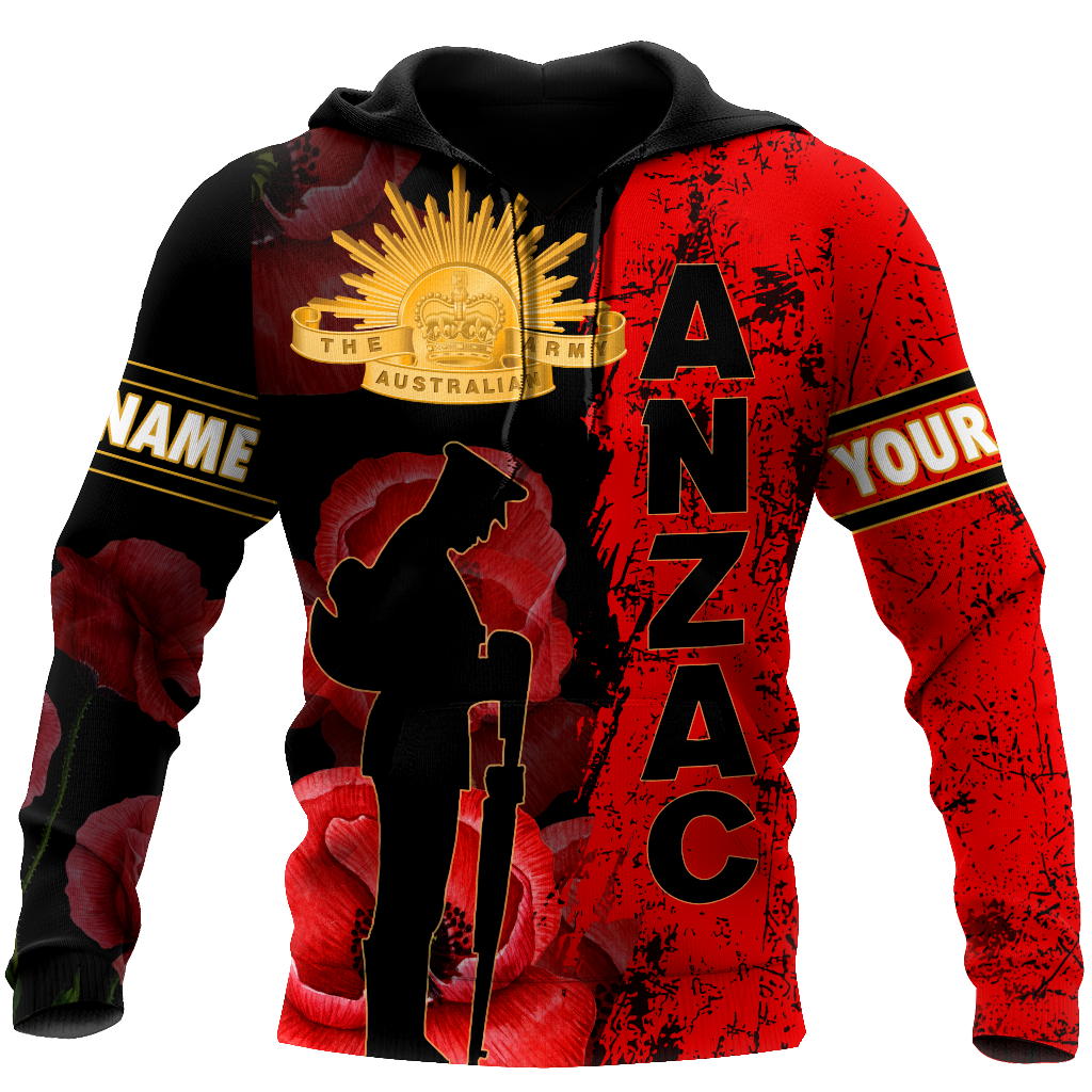 Premium Personalized Anzac Day Poppy 3D Printed Unisex Shirts TN