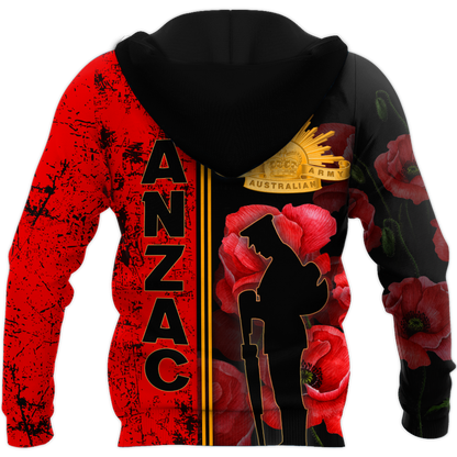 Premium Anzac Day Australian Army Poppy 3D Printed Unisex Shirts TN NTN03042104