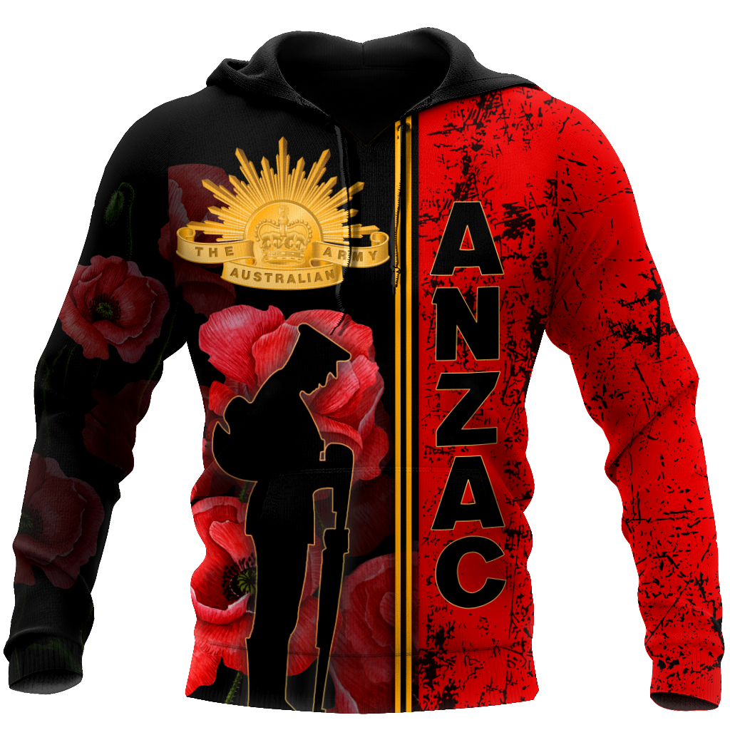 Premium Anzac Day Australian Army Poppy 3D Printed Unisex Shirts TN NTN03042104