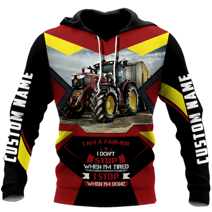 3D All Over Printed Tractor red  Unisex Shirts Custom Name XT PD04022101-S1