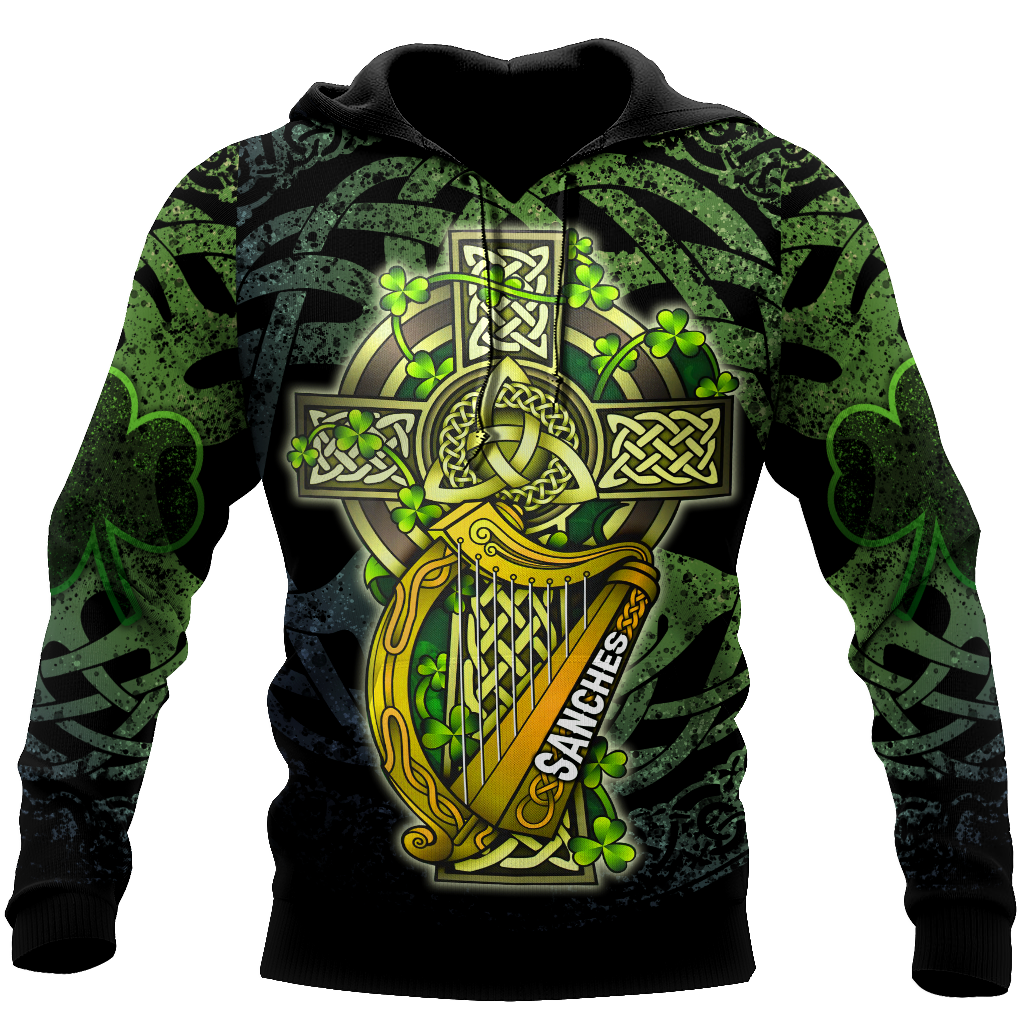 Customize Name Celtic Cross And Harp Hoodie For Men And Women MH04022102