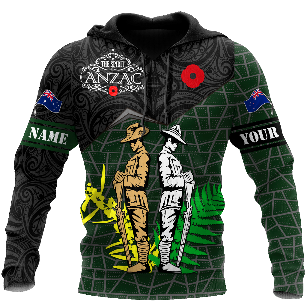 Premium Unisex Hoodie Personalized Remember Anzac Day Fern And Kiwi ML