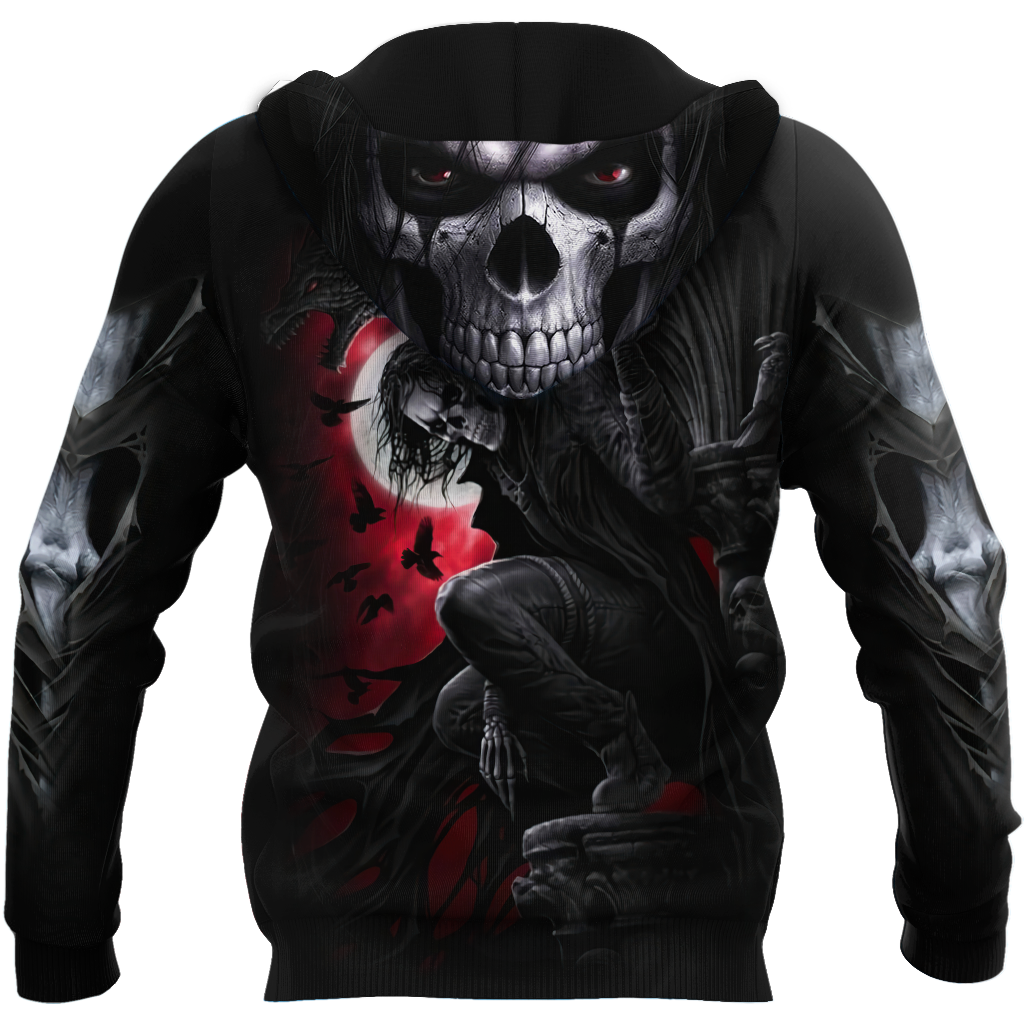 Skull In The Night Moon Hoodie For Men And Women NTN04032101