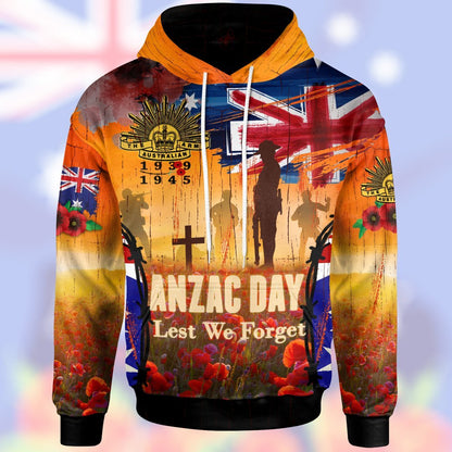 Premium Unisex Hoodie Remember Anzac Day ML