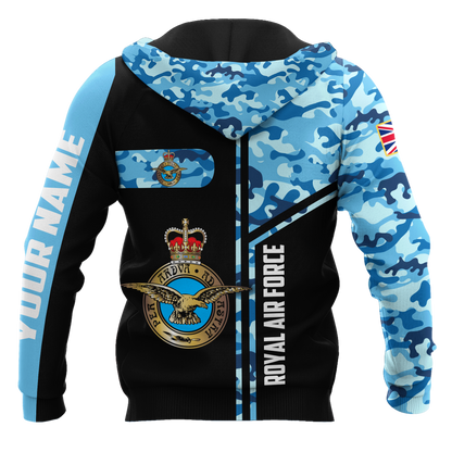 Custom name British Air Force Camo 3D Design print shirts