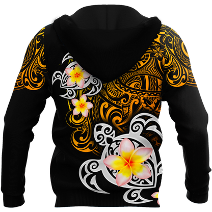 Amazing Polynesian Turtle Tattoo Personalized Unisex Deluxe Hoodie ML