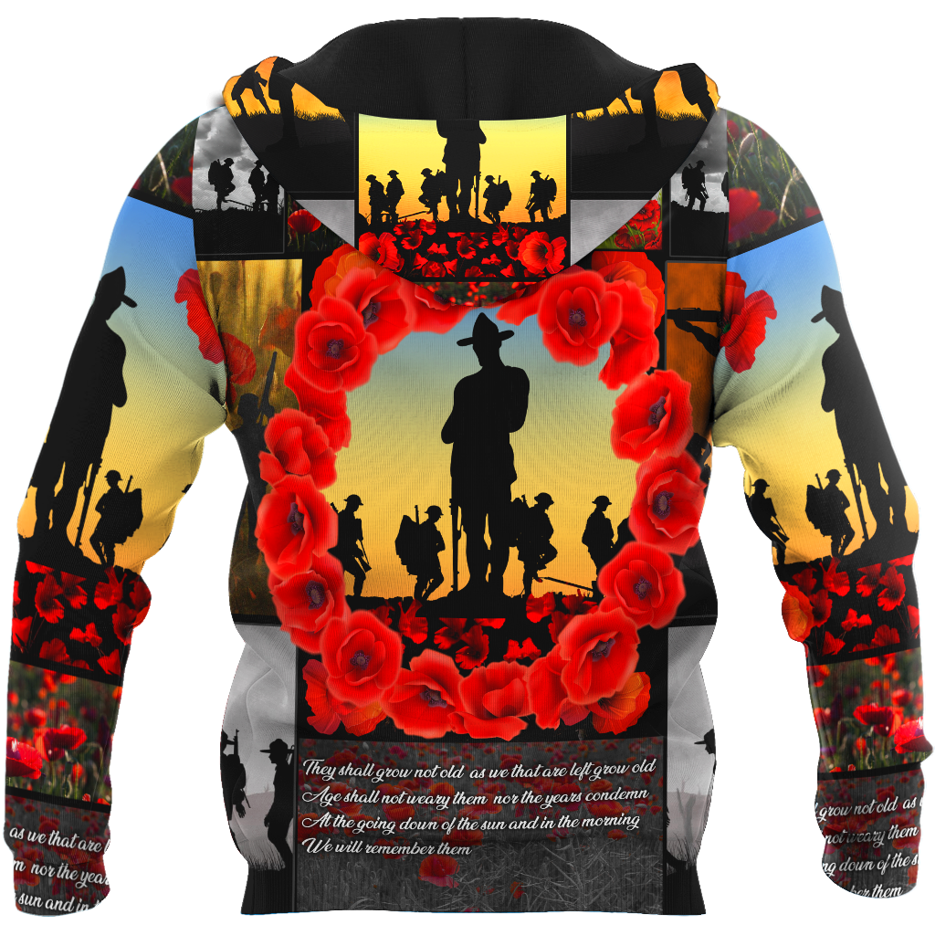 Premium Unisex Hoodie Remember Anzac Day ML