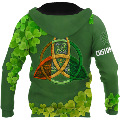 Premium Unisex Hoodie Custom Name Irish St.Patrick Celtic Knot ML