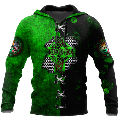 Irish Celtic Knot Cross in my heart St.Patrick day 3D Design shirts