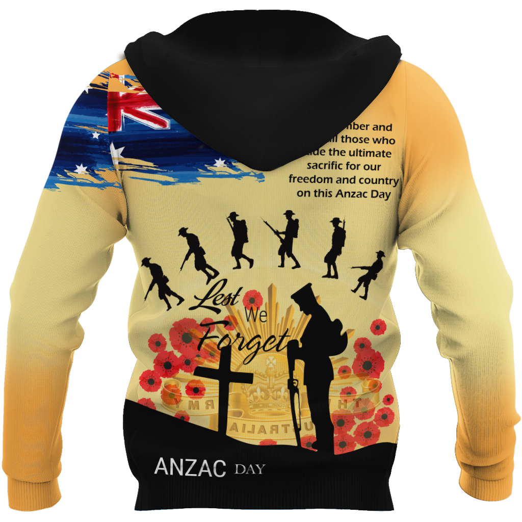 Premium Unisex Hoodie Remember Anzac Day ML