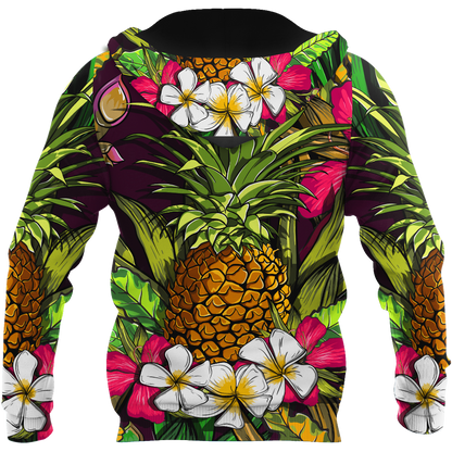 Amazing Polynesian Pineapple Hawaiian Style Unisex Deluxe Hoodie ML