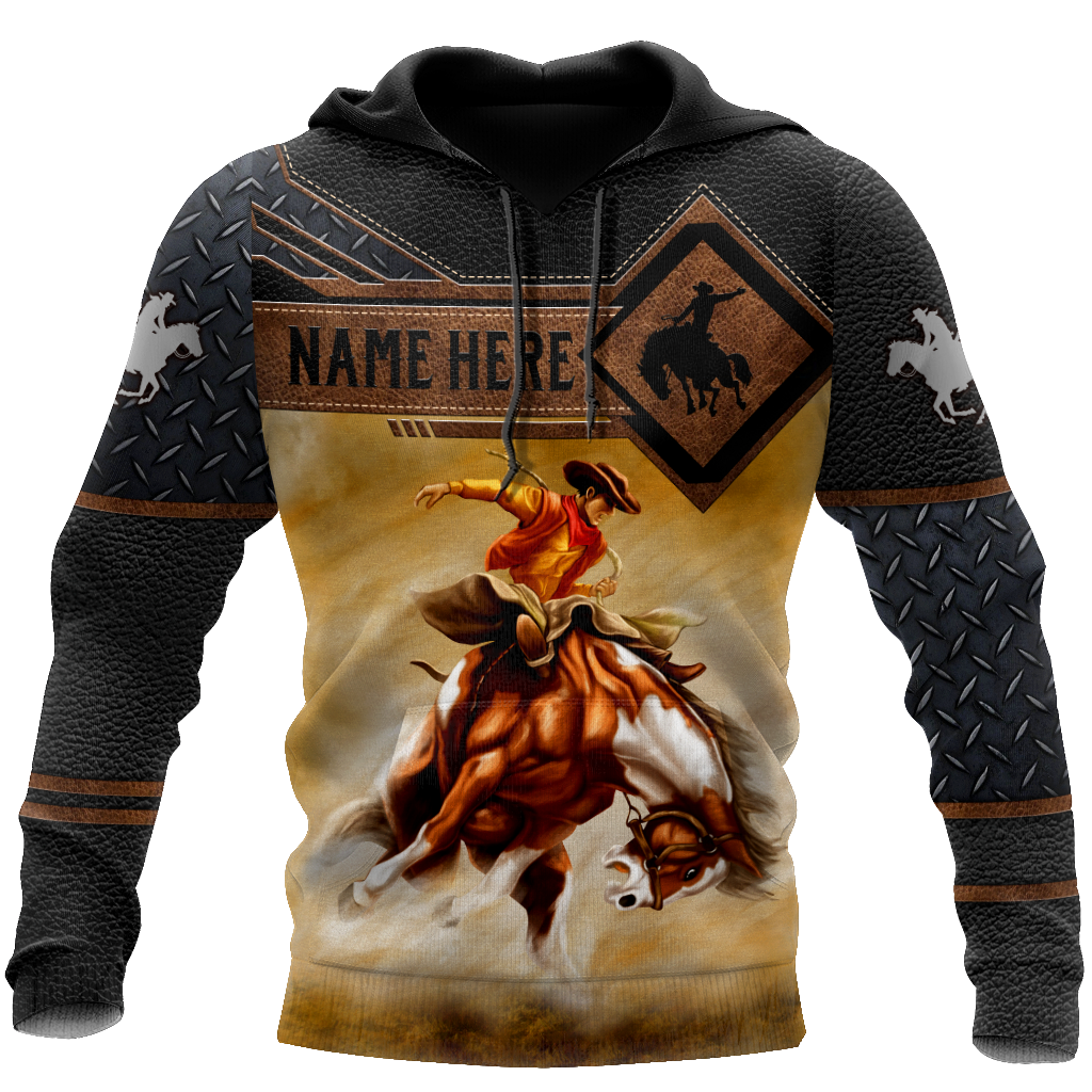 Personalized Name Rodeo 3D All Over Printed Unisex Shirts Bronc Riding Ver 2